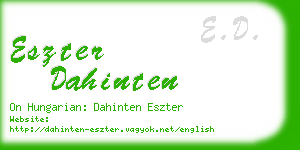 eszter dahinten business card